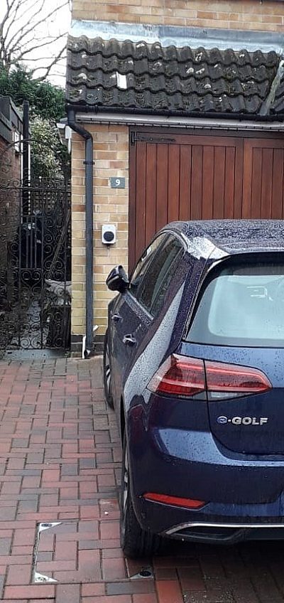 A photo of our EV charger installation at the customer's premises