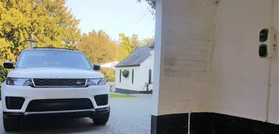 A photo of our EV charger installation at the customer's premises